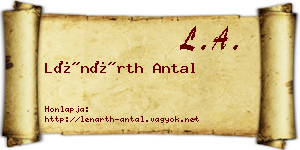 Lénárth Antal névjegykártya